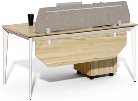 Kancelársky stôl s kontajnerom Houseland Profit Max 01 1608 dub/biela