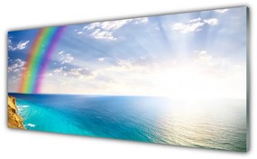Obraz plexi Dúha u more krajina 125x50 cm