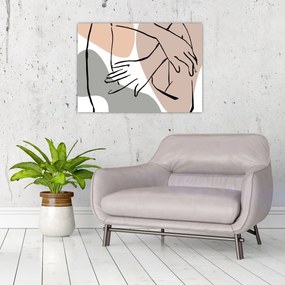 Sklenený obraz - Woman body line art N⁰2 (70x50 cm)