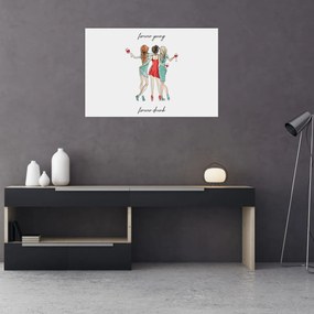 Obraz - Forever young, forever drunk (90x60 cm)