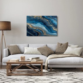 Obraz - Modrá mramorová abstrakcia (90x60 cm)