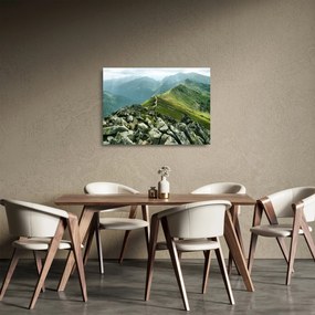 Sklenený obraz - Horská krajina (70x50 cm)