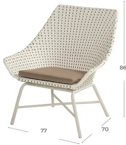 Krémovobiele záhradné kreslo Hartman Delphine