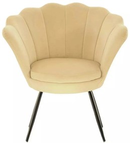 LuxuryForm DESIGN Kreslo FREY VELUR s čiernymi nohami - medové