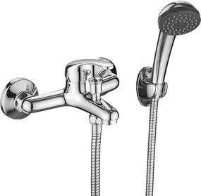 Kuchinox Pedro, nástenná vaňová batéria s ručnou sprchovou súpravou, chrómová, LAV-BQE_011D