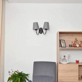 Nástenné svietidlo MALBO 2xE27/15W/230V sivá/čierna
