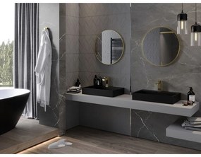 Mexen Loft, okrúhle kúpeľňové zrkadlo 65 cm, farba rámu zlatá lesklá, 9850-065-065-000-50