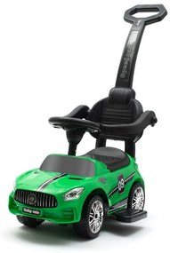 Detské odrážadlo so zvukom a vodiacou tyčou Baby Mix RACER zelené