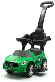 Detské odrážadlo so zvukom a vodiacou tyčou Baby Mix RACER zelené