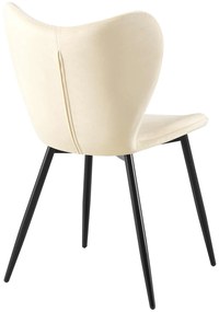 Jedálenská stolička Maika zamat - krémová