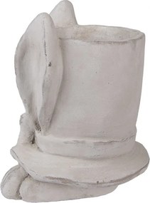 Šedý antik cementový kvetináč králičie uši s klobúkom L - 20*20*25 cm
