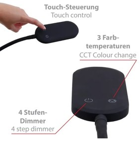 Briloner 1297-015 - LED Stmievateľná flexibilná stojacia lampa LED/6,6W/230V