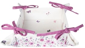 Obojstranný košík na pečivo Roses and butterflies - 35 * 35 * 8 cm