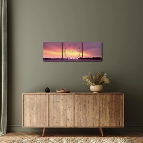 Obraz - Levanduľové pole (s hodinami) (90x30 cm)