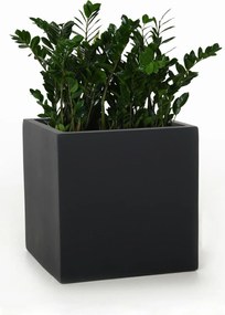 Kvetináč BLOCK, sklolaminát, 50x50x50 cm, antracit