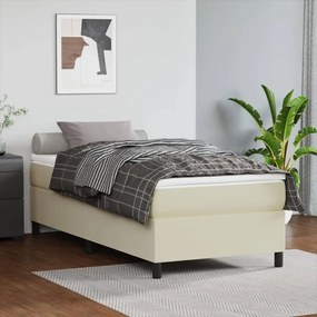 Rám na boxspring posteľ, krémový 90x190 cm, umelá koža 3121019