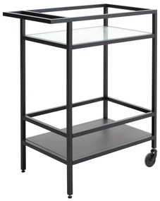 Sklenený servírovací stolík na kolieskach 42x70 cm Bronco – Unique Furniture