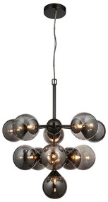 Endon 101147 - Závesný luster na lanku OSCAR 11xG9/18W/230V čierna/dymová