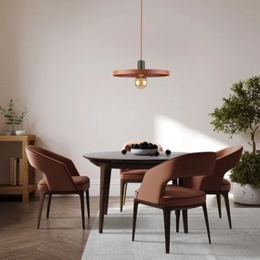 Luster na lanku SILA 1xE27/15W/230V pr. 40 cm tehlová/zelená