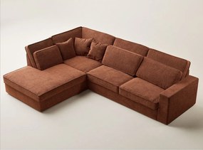 Ženilková rohová pohovka v medenej farbe (ľavý roh/do L) Kirou – Maison de Rêve