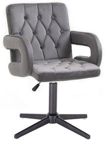 LuxuryForm DESIGN Stolička BOSTON VELUR na čiernom kríži - sivá