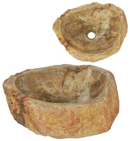 Umývadlo 45x35x15 cm, fosílny kameň, krémové 142778