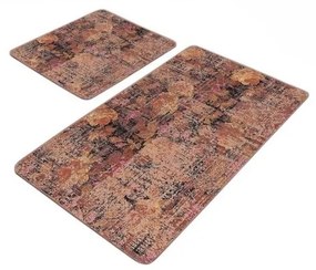 Hnedé zamatové kúpeľňové predložky v súprave 2 ks 60x100 cm – Mila Home