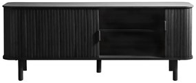 Čierny TV stolík v dekore duba 160x56 cm Cavo – Unique Furniture
