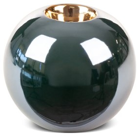 KERAMICKÝ SVIETNIK AMORA 12X10 CM TMAVOZELENÁ