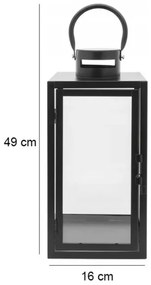 Dekoratívna lucerna 49 cm čierna