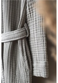 Sivý mušelínový župan veľkosť S/M Kimono – Foutastic