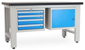 Dielenský stôl Solid MDF-41, 150 cm, 2 závesné boxy, čierna