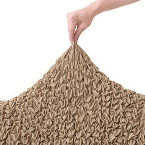 Bielastické poťahy FUCO biobavlna orieškové trojkreslo (š. 170 - 220 cm)