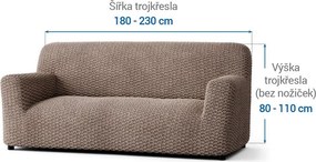 Bielastické poťahy MOSAICO orieškové trojkreslo (š. 170 - 220 cm)