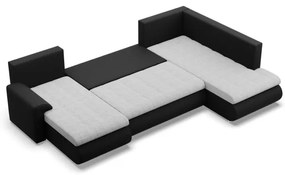 Sedacia súprava FORESTA v tvare U, pravá sivá / čierna