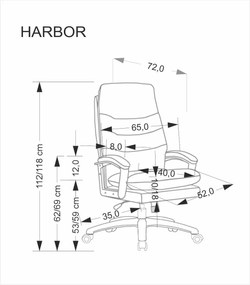Kancelárske kreslo Harbor eko koža čierne
