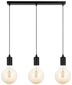 Luster na lanku MIROS 3xE27/60W/230V čierna