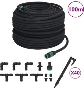 Záhradná priesaková hadica, čierna 0,6" 100 m, guma