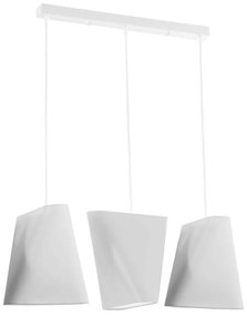 Závesné svietidlo Blum, 3x biele textilné tienidlo
