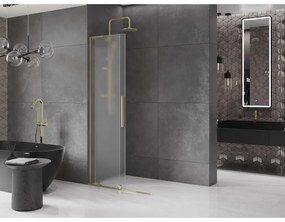 Mexen Velar L, posuvná sprchová zástena Walk-in 120 x 200 cm, 8mm sklo námraza, zlatá lesklá, 871-120-003-33-50