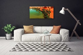 Obraz Canvas Jazero púšť palmy 120x60 cm