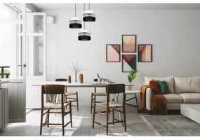 Luster na lanku CORAL 3xE27/60W/230V čiernobiela