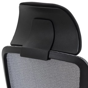 Kancelárska ergonomická stolička BULMA — sieťovina / látka, čierna