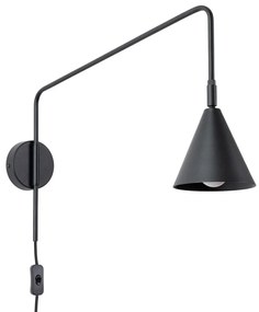 Čierne nástenné svietidlo do zásuvky Zylo – Sollux