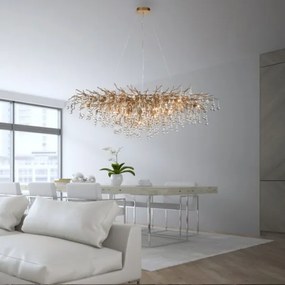 Paul Neuhaus 2031-11 - Luster na lanku ICICLE 15xG9/40W/230V 75x150 cm mosadz