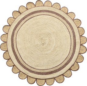 Ručne viazaný kusový koberec Nora J 30 Natural kruh, 240x240 (priemer) kruh, béžová, chodba / predsieň, Diamond Carpets India