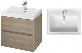 Cersanit Crea, závesná skrinka s umývadlom 60cm, set B114, dub, S801-288