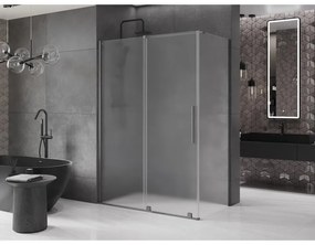 Mexen Velar, sprchový kút s posuvnými dverami 160 x 70 cm, 8mm sklo námraza, grafit brúsený, 871-160-070-31-66