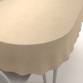 Biante Veľký zamatový oválny obrus Velvet Premium SVP-045 Kávovo béžový 160x200 cm