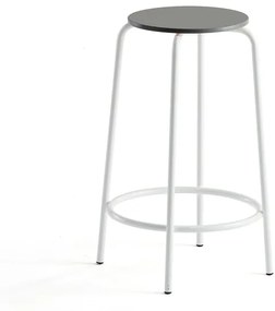 Barová stolička TIMMY, biely rám, tmavošedý sedák, V 630 mm